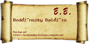 Bodánszky Balázs névjegykártya