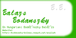 balazs bodanszky business card